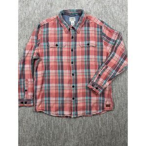 L.L.Bean Shirt Mens Large Plaid Flannel Slightly Fitted Button Up Casual Pockets